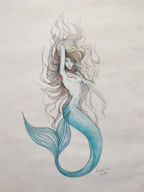 Pencil Drawings Of Mermaids Vanssidestripevoldskool