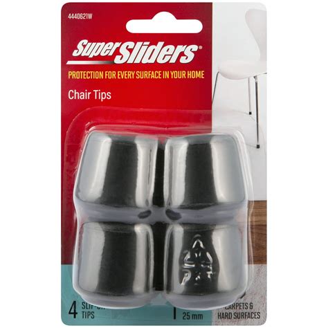 Super Sliders 1 Round Rubber Tip Chair Leg Caps Floor Protection Pad