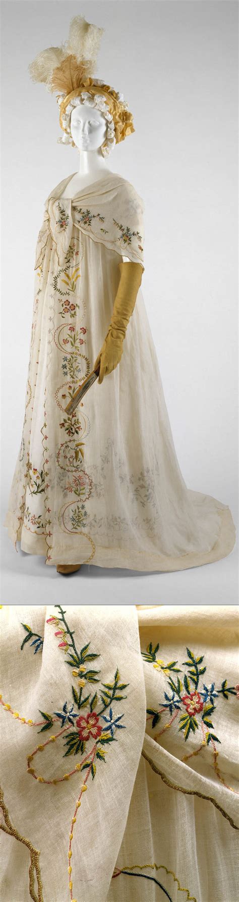 Ensemble Ca 1798 Probably European Cotton Silk Regency Era