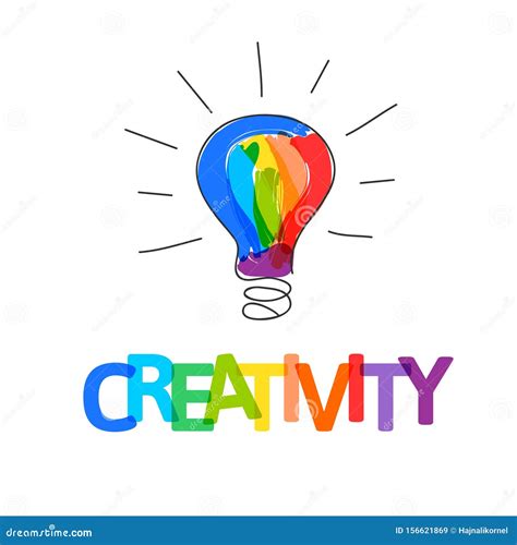 Creativity Concept With Colorful Light Bulb Stock Vector Illustration