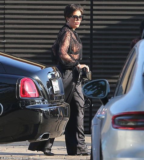Kris Jenner Wears See Through Lace Top And Bra For Dinner Daily Mail Online