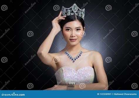 Portrait Of Miss Pageant Beauty Contest Crown Stock Image
