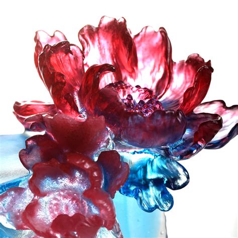 Crystal Flower Peony Flourish With Intent Liuli Crystal Art 琉璃工房美国