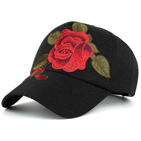 Showy Flower Embroidered Baseball Hat 539 Liked On Polyvore