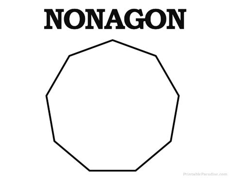 Printable Nonagon Shape Print Free Nonagon Shape