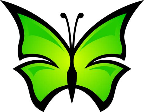 Green Butterfly Clip Art Clipart Best