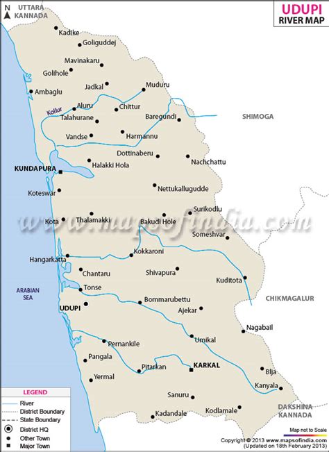 Karnataka state, india districts map. River Map Karnataka