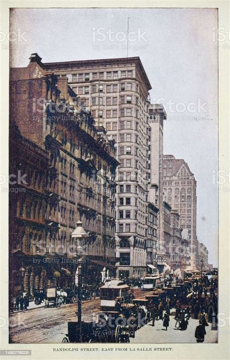 Randolph Street Chicago East From La Salle Street 19th Century Old