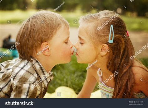 Girl Kissing Boy Stock Photo 90764477 Shutterstock