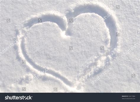 Heart Shape On The Snow Stock Photo 52411084 Shutterstock