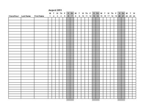 38 Free Printable Attendance Sheet Templates Free Template Downloads