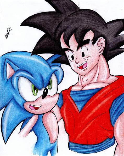 Goku And Sonic By Rosebereartist On Deviantart Dragon Ball Super