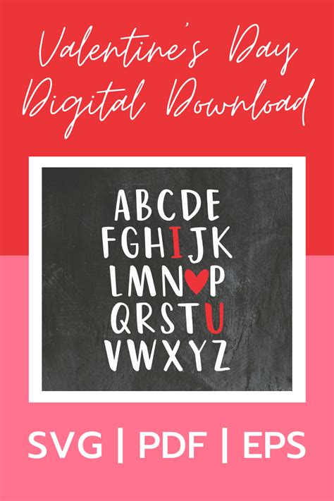 valentine's day digital font and numbers