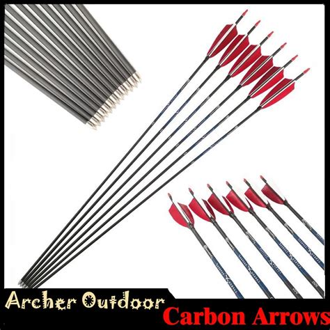 12pcs Archery Carbon Arrows Spine 600 700 800 900 Id 42mm 4inch Turkey