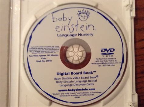 Baby Einstein Language Nursery 2002 Dvd The Walt Disney Company