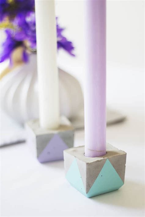 Diy Geometric Concrete Candle Holders Bespoke Bride Wedding Blog