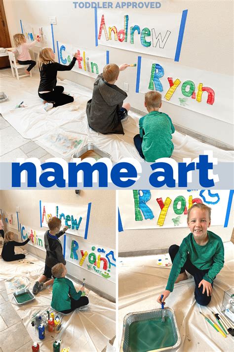 Giant Name Art Painting With Kids Toddler Approved
