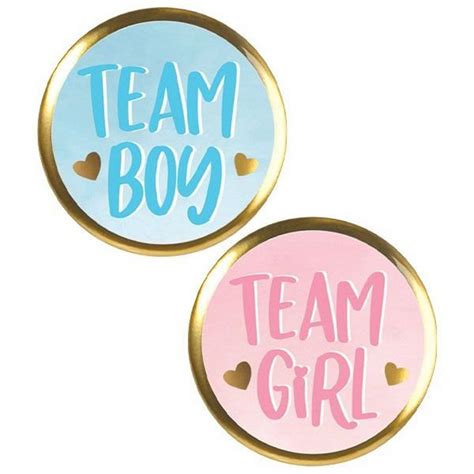 Gender Reveal Team Buttons 10ct Party City