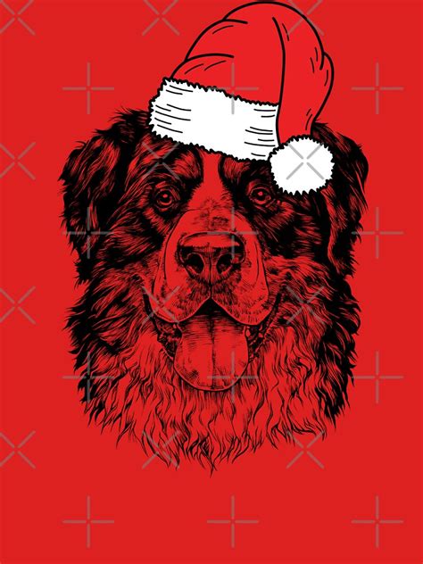 Christmas Bernese Mountain Dog Santa Berner Dog Holiday T Shirt By