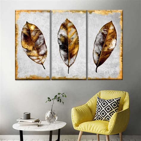 Golden Leaves Wall Art Painting