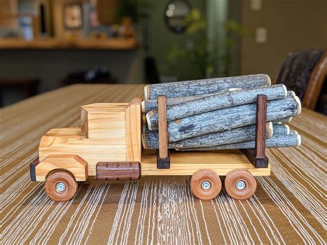Toy Logging Truck Wooden Toys Wooden Toy Truck Toys For Toddlers