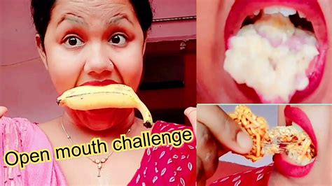 Open Mouth Challenge Newopen Mouth Challenge With Bananaopen Mouth Big Big With Food