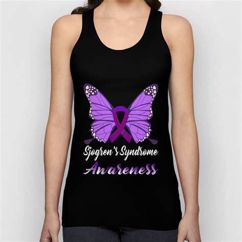 Sjogrens Syndrome Awareness With Purple Ribbon And Butterfly Sjogrens