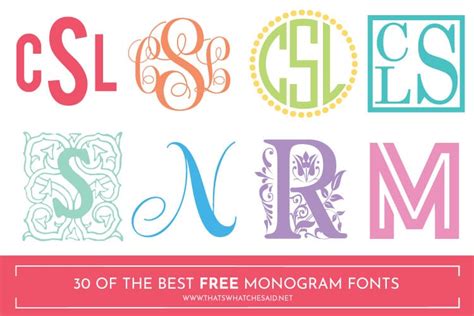 30 Of The Best Free Monogram Fonts Free Monogram Fonts Cricut