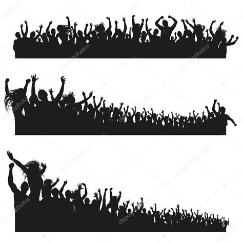 High Quality Cheering Crowd Silhouettes Stock Vector By ©pingebat 78696996