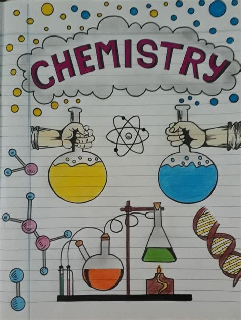 Chemistry Cover Page Decoration Flower Drawing Design Paper Art