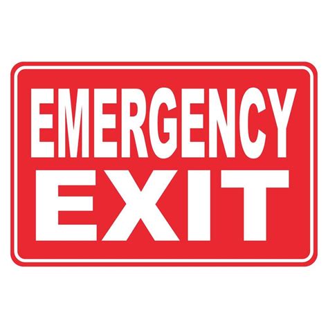 Promodor Cia Ltd 8 In X 12 In Plastic Emergency Exit Egress Sign Red