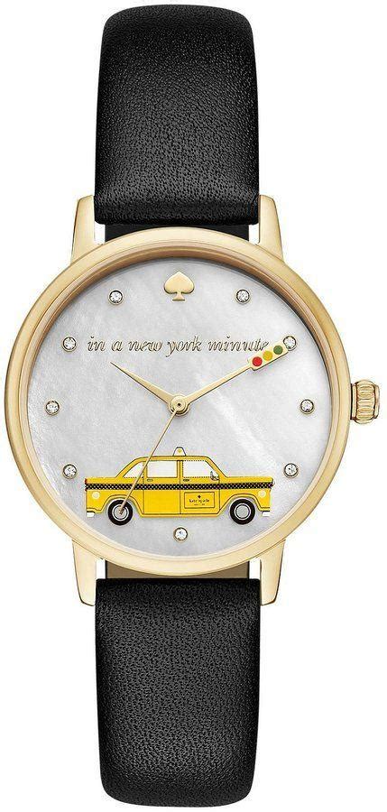 Kate Spade Metro Taxi Cab Analog Leather Strap Watch 2862174 Weddbook
