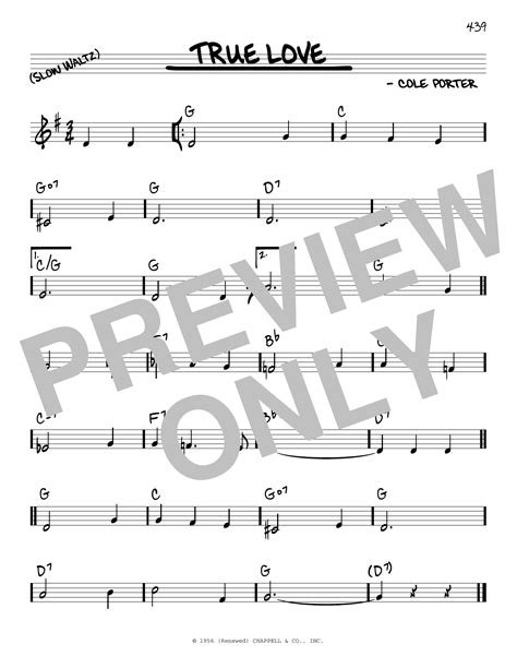 Bing Crosby And Grace Kelly True Love Sheet Music Notes Download Printable Pdf Score 460546