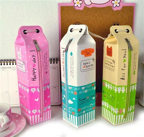 Milk Bottle Diy Pencil Case Kawaii Stationery Diy Pencil