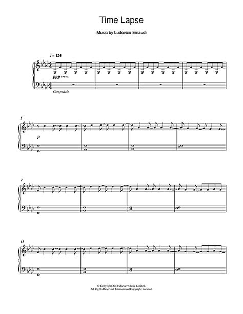 Time Lapse Sheet Music By Ludovico Einaudi Piano 115602