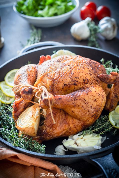 Anytime i pick up a whole chicken from the grocery store, my first instinct is always to roast it. Whole Smoked Chicken - This Silly Girl's Kitchen
