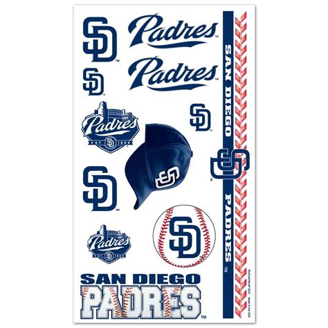 San Diego Padres Temporary Tattoos Detroit Game Gear