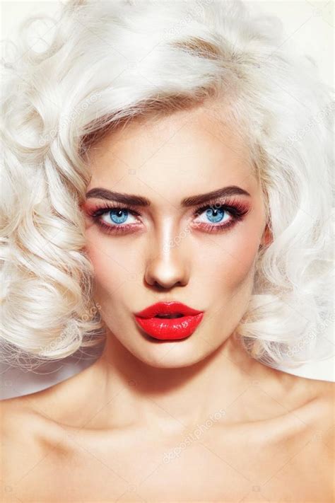 Beautiful Platinum Blonde Sexy Woman ⬇ Stock Photo Image