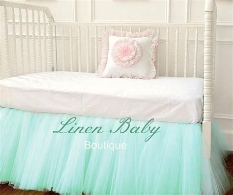 Aqua Tiffany Blue Tulle Crib Skirt Mermaid Nursery Tutu Crib Skirt