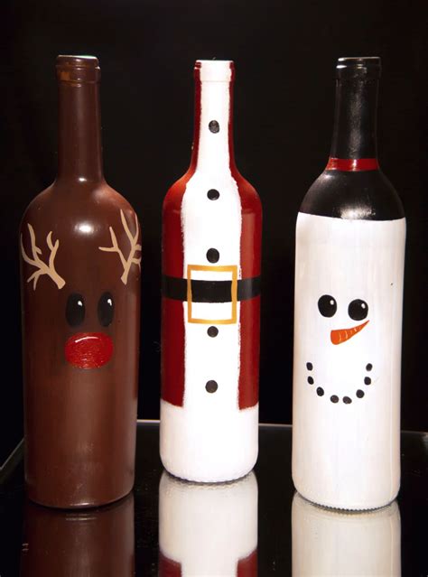 Christmas Wine Bottle Decorations Diy Etsy Fun Stuff