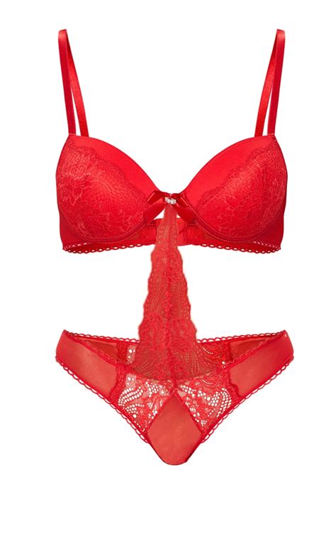 Red Multiway Push Up Lingerie Set Lingerie Prettylittlething Aus