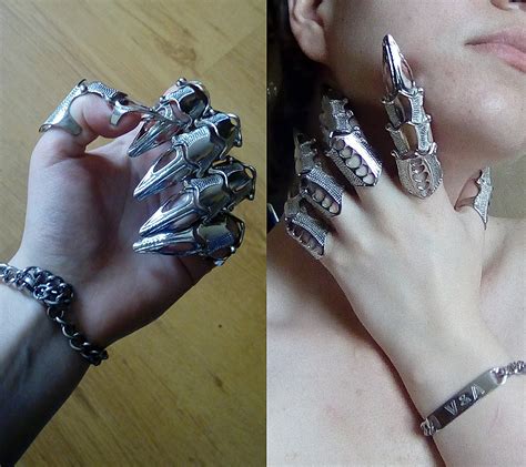 Unisex Full Finger Ring Claw Skull Gothic Armor Punk Knight Jewelry