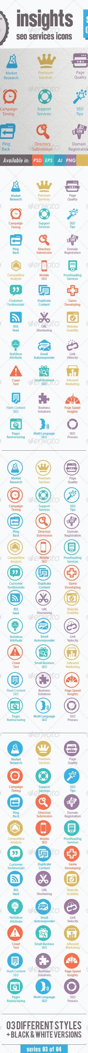 Insights Seo Services Icons Series 03 Of 04 By Kh2838 Graphicriver