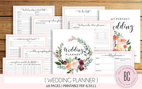 Pdf Downloadable Free Printable Wedding Planner Printable Templates