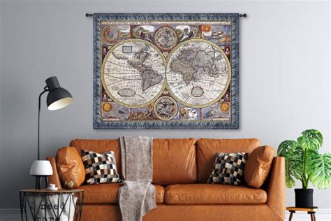A New And Accurate Map Woven Wall Tapestry Art And Home