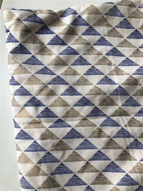 Hand Drawn Lines Triangle Printed Rayon Fabric 2 Yard Cut Etsy