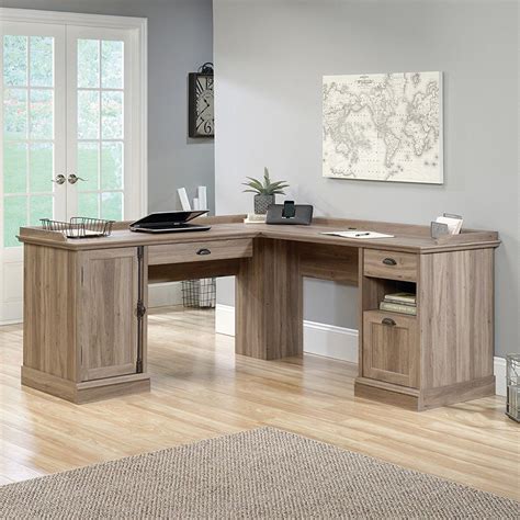 L Shaped Desk in Salt Oak | L shaped executive desk, L shaped desk, Home office furniture