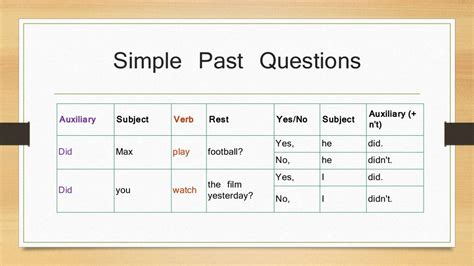 Simple Past Questions