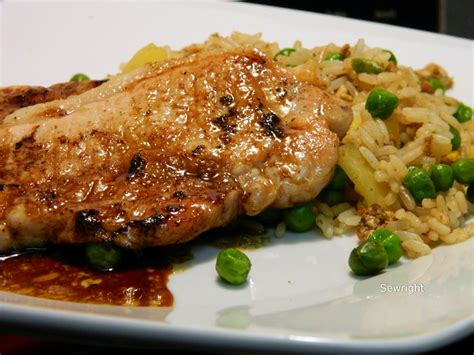 Sewright Thin Pork Chops With Pineapple Fried Rice