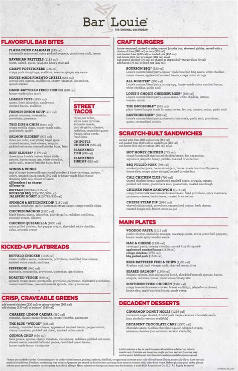 Bar Louie Menu With Prices Updated March 2024
